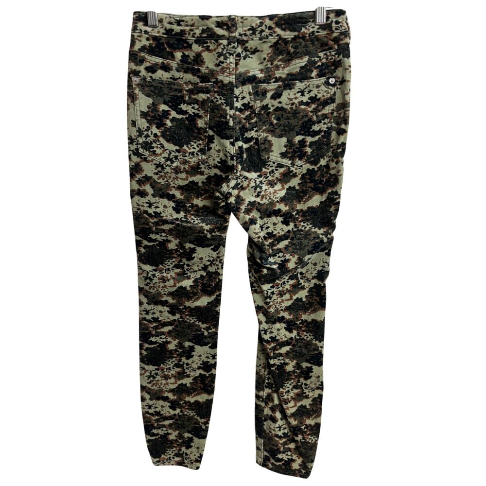 Pilcro Anthropologie Pants Womens 28 Camo Floral Corduroy High Rise Skinny EUC - Picture 6 of 13